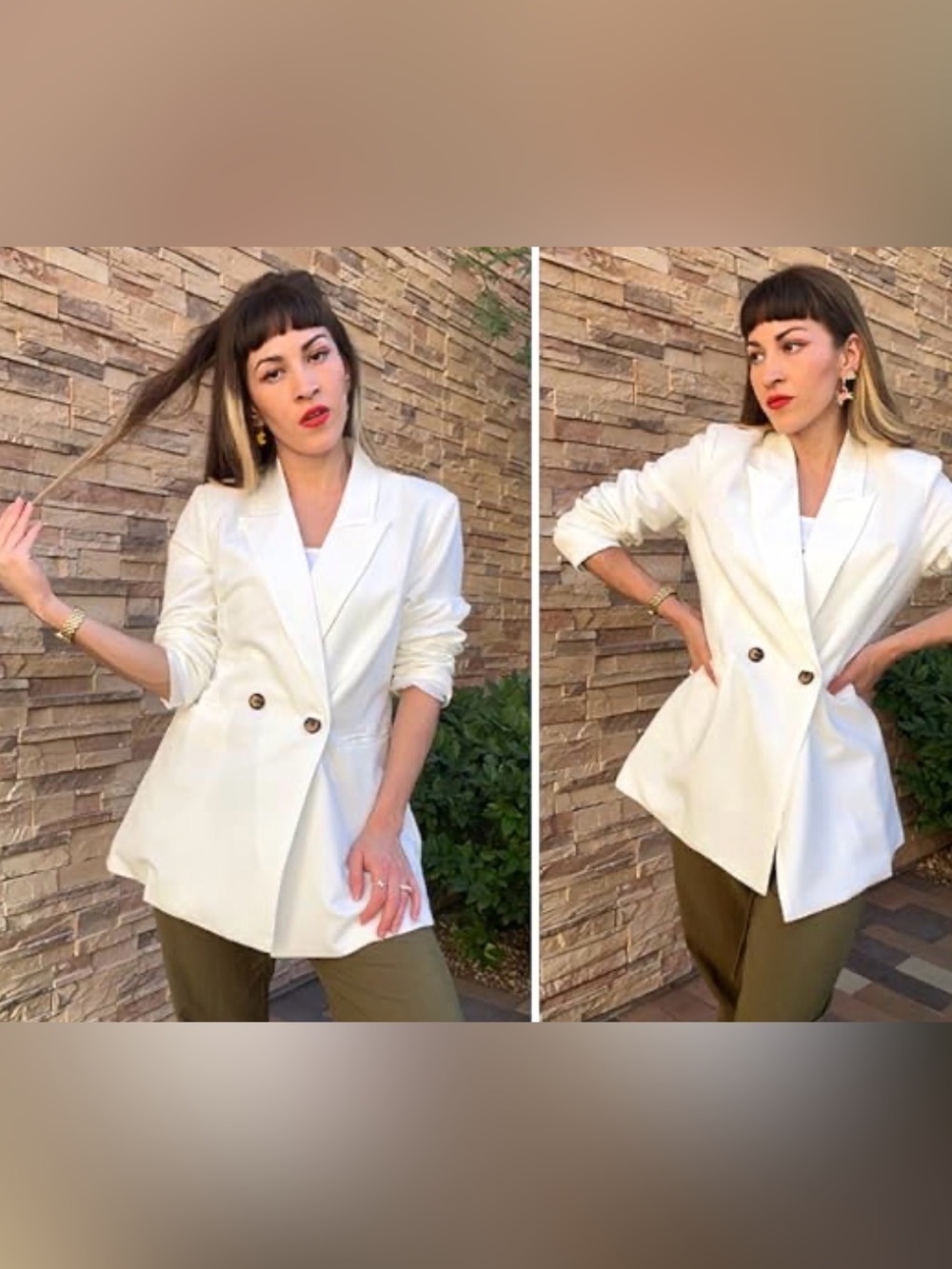Shipwreck Ltd White Rayon Linen Double Breasted Blazer Size Large minimalist